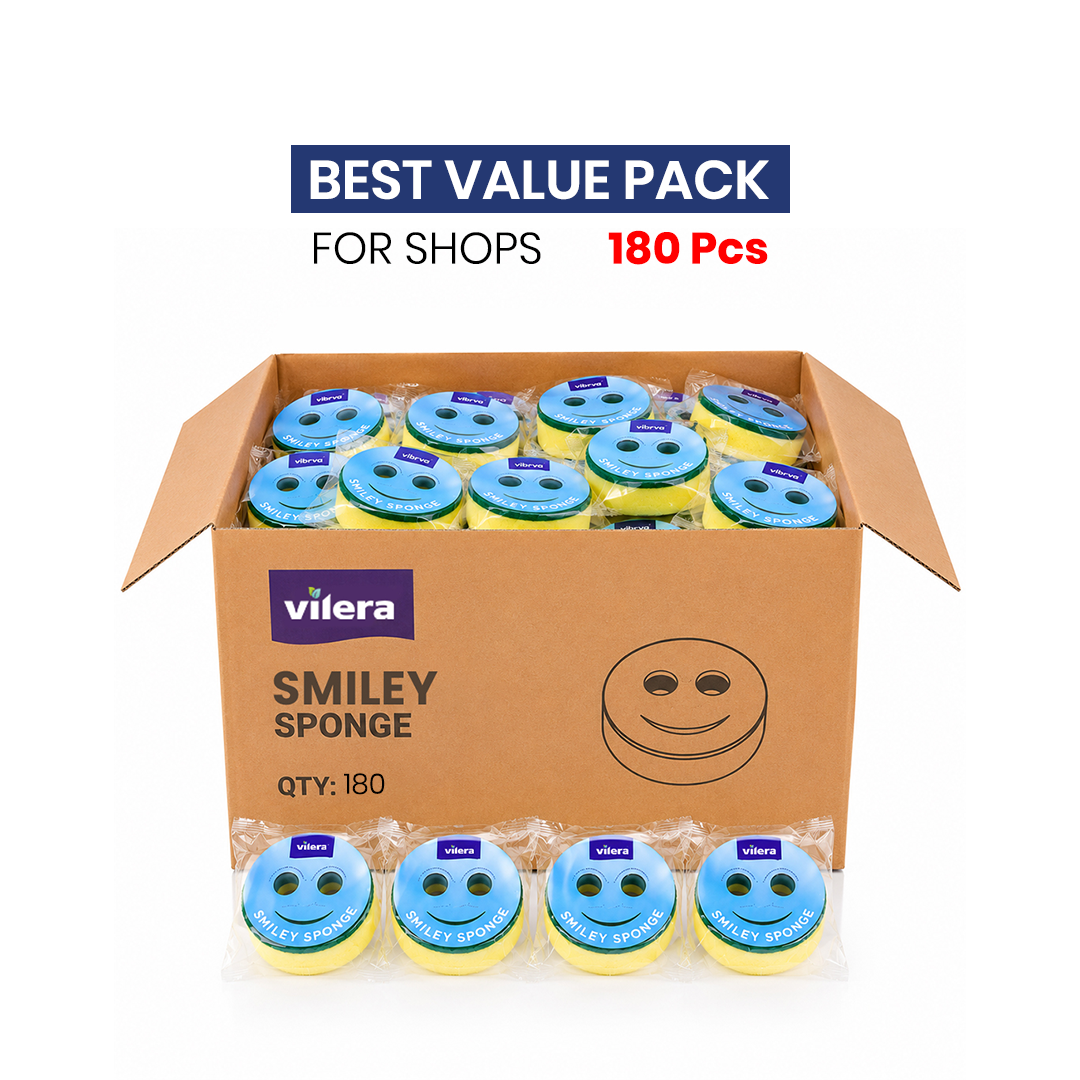 Vilera — Smiley Sponges Carton of 180 Pcs