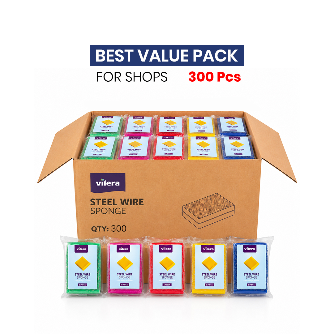 Vilera — Steelwire Sponges Carton of 300 Pcs