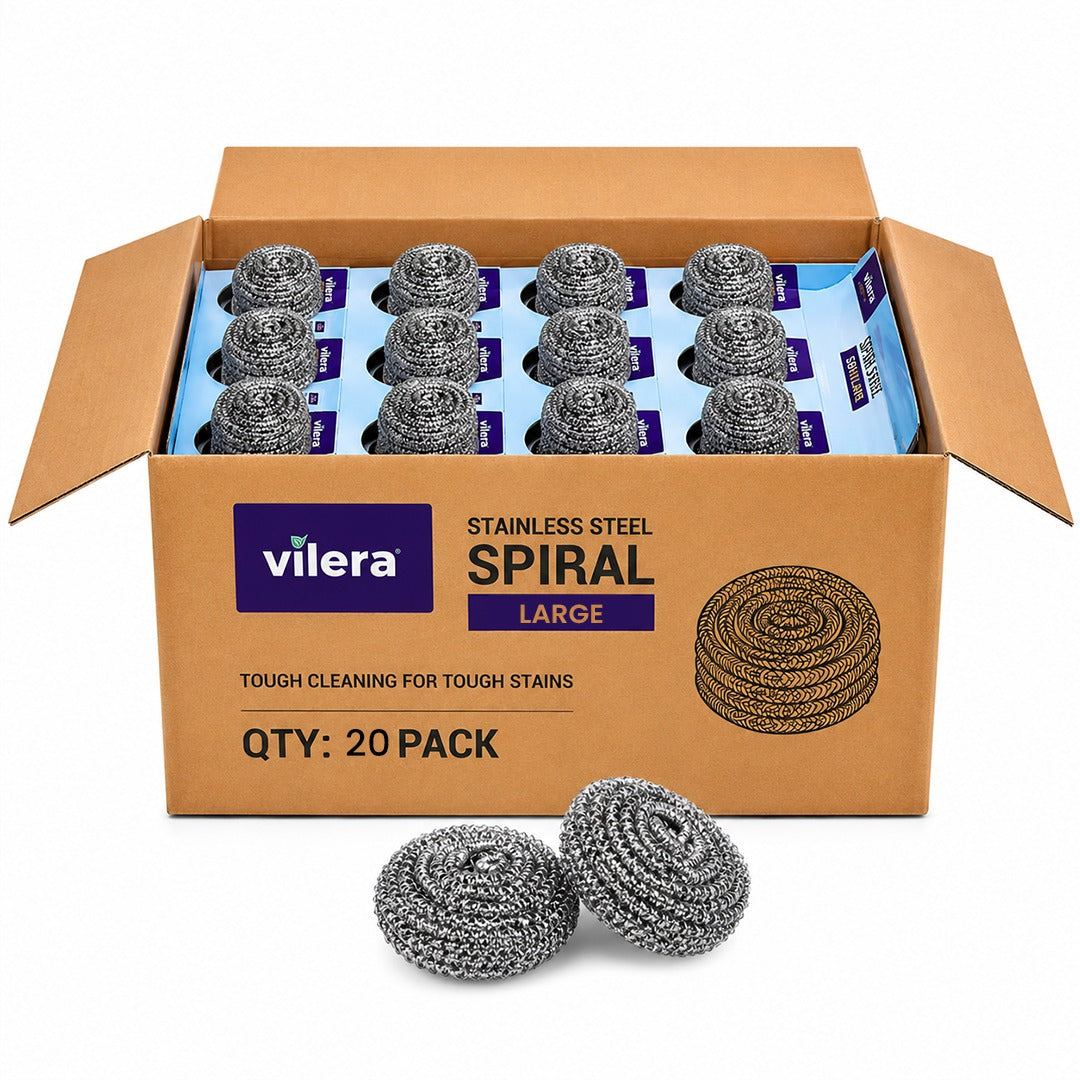 Vilera — Stainless Steel Spiral Large — Carton of 20 (Pack of 12)