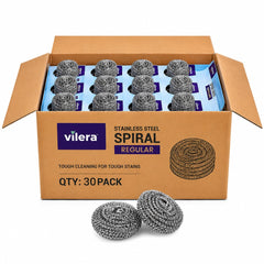 Vilera — Stainless Steel Spiral Regular — Carton of 30 (Pack of 12)